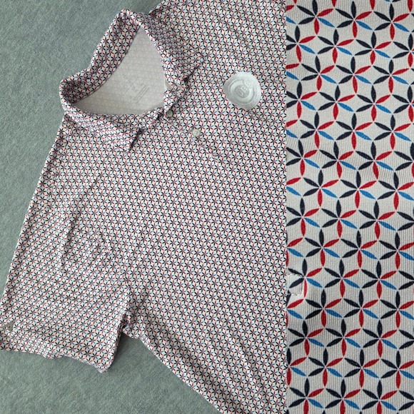 Antigua Other - Antigua Mens Chicago Cubs Golf Polo Shirt XL Geometric Print Embroidered Logo